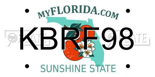 KBRF98 Florida License Plate