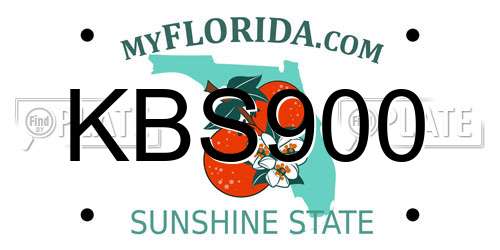 KBS900 Florida License Plate