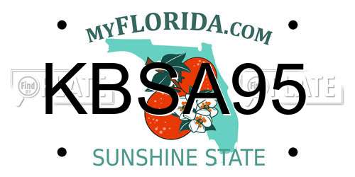 KBSA95 Florida License Plate