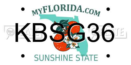 KBSG36 Florida License Plate