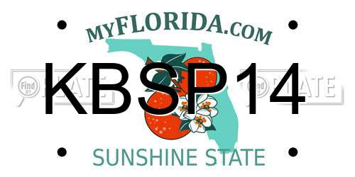 KBSP14 Florida License Plate