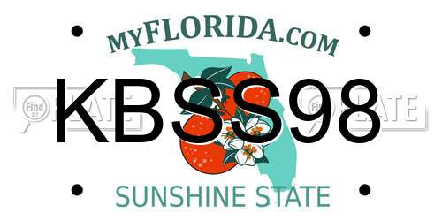 KBSS98 Florida License Plate