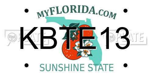 KBTE13 Florida License Plate
