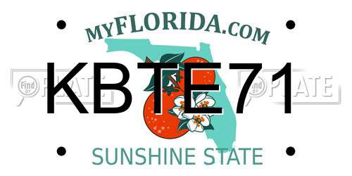 KBTE71 Florida License Plate
