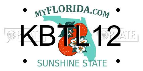 KBTL12 Florida License Plate