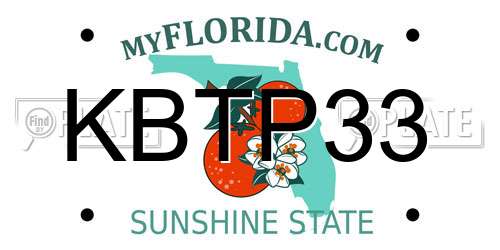 KBTP33 Florida License Plate