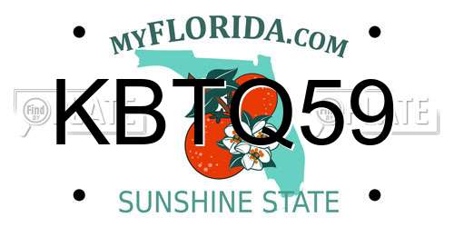 KBTQ59 Florida License Plate