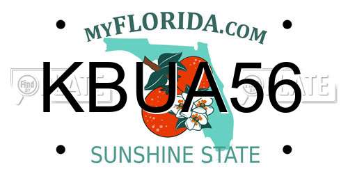 KBUA56 Florida License Plate