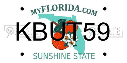 KBUT59 Florida License Plate