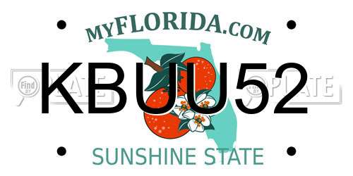KBUU52 Florida License Plate