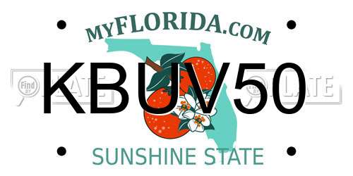 KBUV50 Florida License Plate