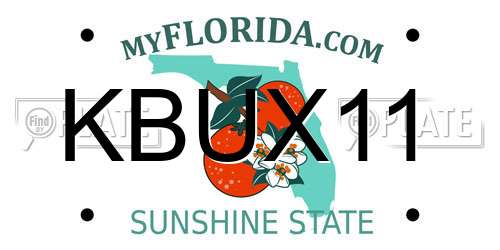 KBUX11 Florida License Plate