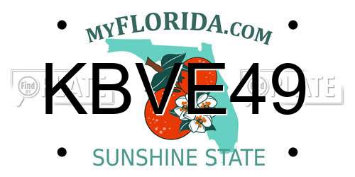 KBVE49 Florida License Plate