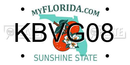 KBVG08 Florida License Plate
