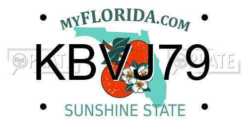 KBVJ79 Florida License Plate