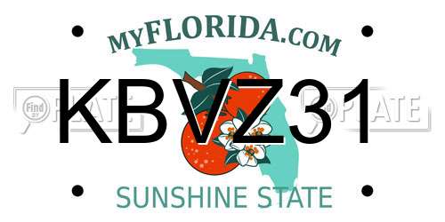 KBVZ31 Florida License Plate