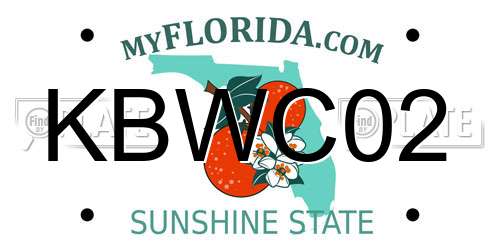 KBWC02 Florida License Plate