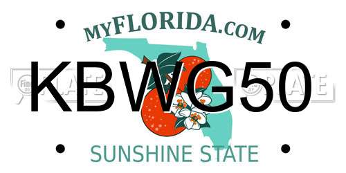 KBWG50 Florida License Plate