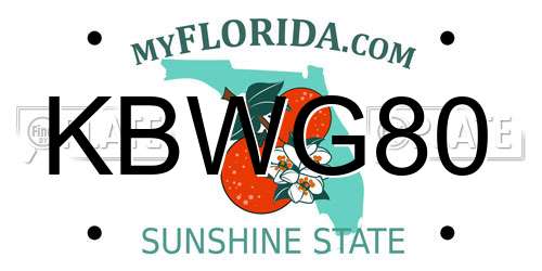 KBWG80 Florida License Plate