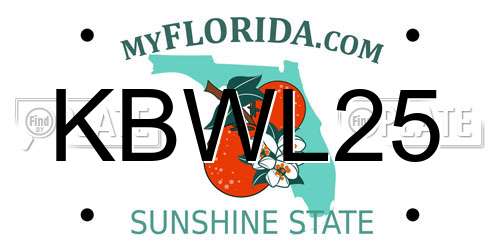 KBWL25 Florida License Plate