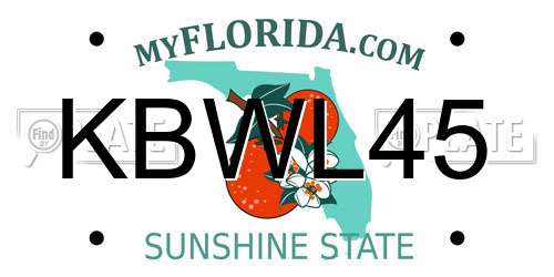 KBWL45 Florida License Plate