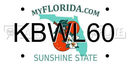 KBWL60 Florida License Plate