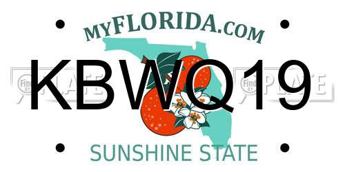 KBWQ19 Florida License Plate