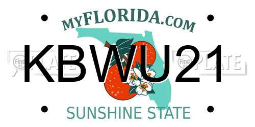 KBWU21 Florida License Plate