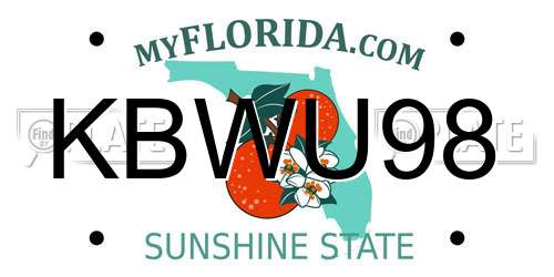 KBWU98 Florida License Plate