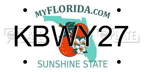 KBWY27 Florida License Plate