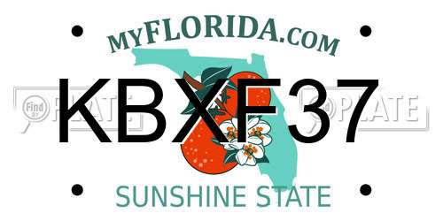 KBXF37 Florida License Plate