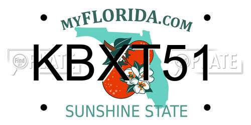 KBXT51 Florida License Plate