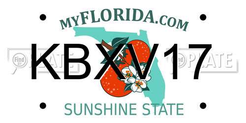 KBXV17 Florida License Plate
