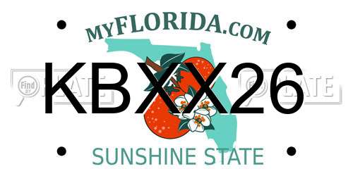 KBXX26 Florida License Plate
