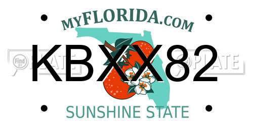 KBXX82 Florida License Plate
