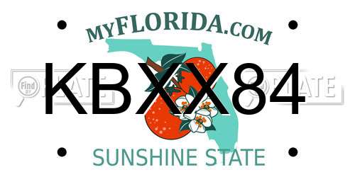 KBXX84 Florida License Plate