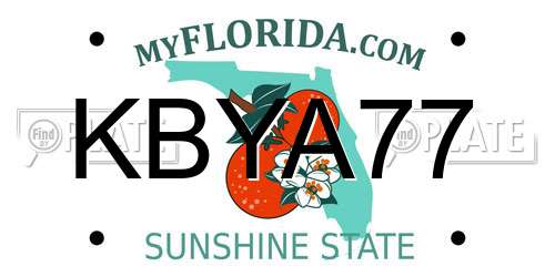 KBYA77 Florida License Plate