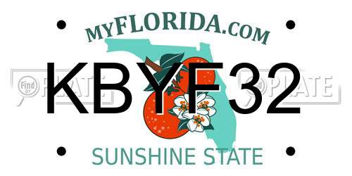KBYF32 Florida License Plate