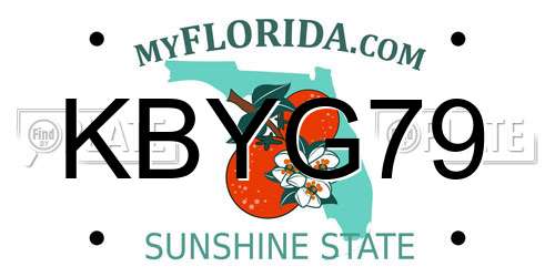 KBYG79 Florida License Plate