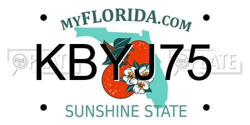 KBYJ75 Florida License Plate