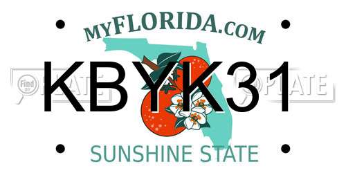 KBYK31 Florida License Plate