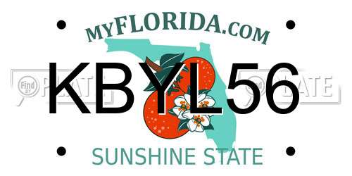 KBYL56 Florida License Plate