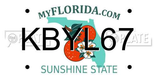 KBYL67 Florida License Plate