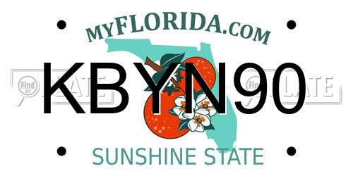 KBYN90 Florida License Plate