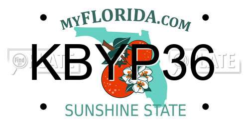 KBYP36 Florida License Plate