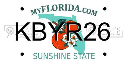KBYR26 Florida License Plate
