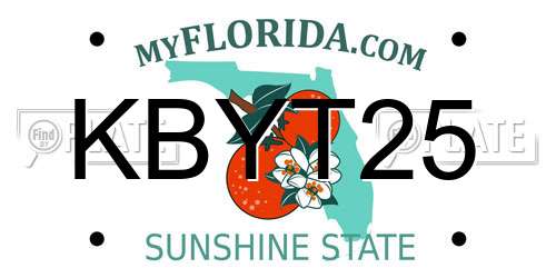KBYT25 Florida License Plate