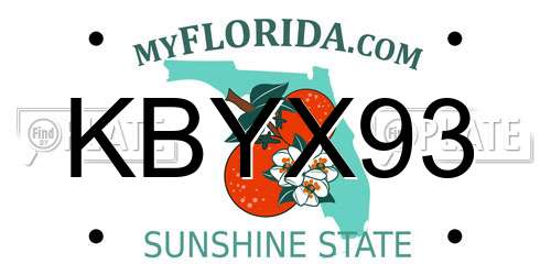 KBYX93 Florida License Plate