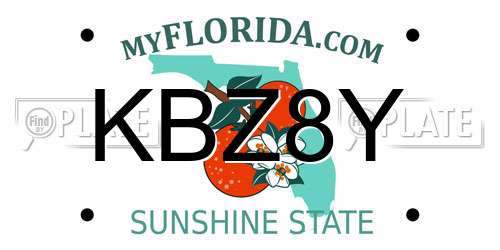 KBZ8Y Florida License Plate