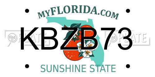 KBZB73 Florida License Plate